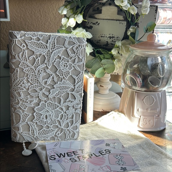 🤍Beautiful Planner Rose Lace book cover B6 Romantic shabby chic 🎀 notebook